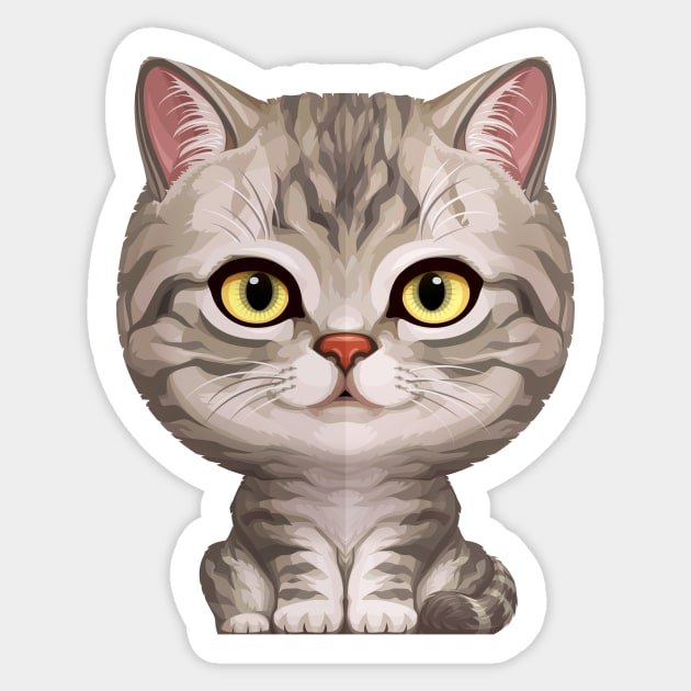 Silver Tabby Cat Sticker by stonemask